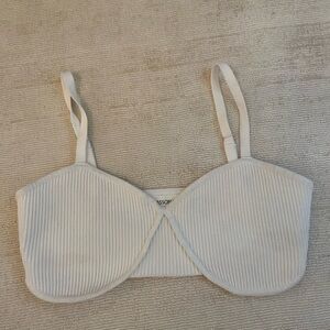White Ribbed Women's Bralette